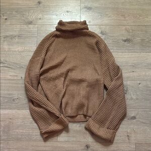 Brown knit Turtleneck Sweater